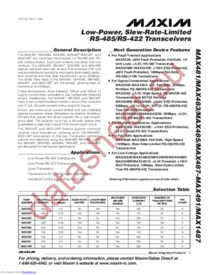 MAX483CUAT datasheet  