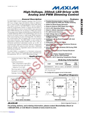 MAX16804ATPT datasheet  