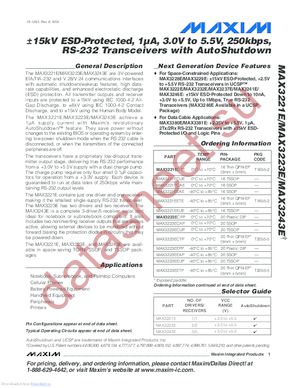 MAX3221EEUET datasheet  