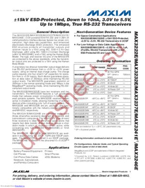 MAX3222ECUPT datasheet  