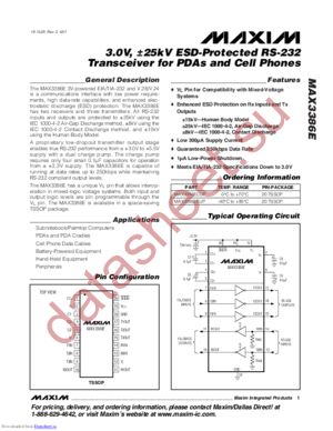 MAX3386ECUPT datasheet  