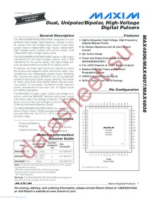 MAX4807CTN+T datasheet  