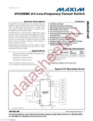 MAX4814EECB+ datasheet  