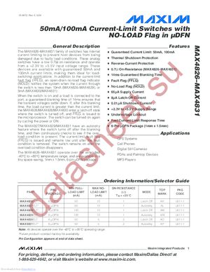 MAX4829ELT datasheet  