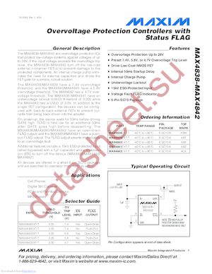 MAX4838EXT+TG104 datasheet  