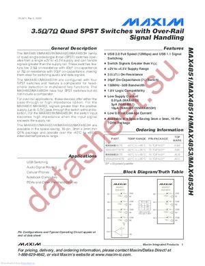 MAX4851ETE-T datasheet  