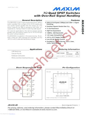 MAX4854ETE-T datasheet  