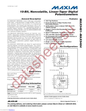 MAX5484EUDT datasheet  