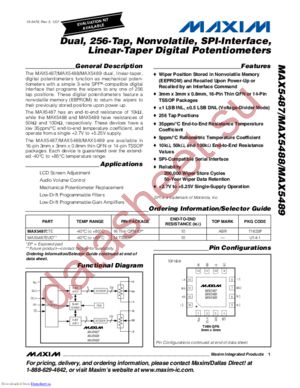 MAX5489ETEG16 datasheet  