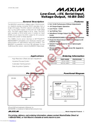 MAX5541ESAT datasheet  