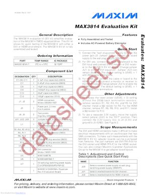 MAX3814EVKIT datasheet  