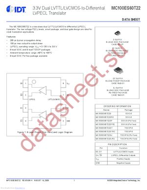 MC100ES60T22EFR2 datasheet  