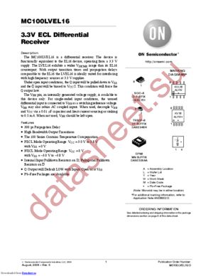 MC100LVEL16MNR4 datasheet  