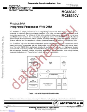 MC68340CAB25E datasheet  