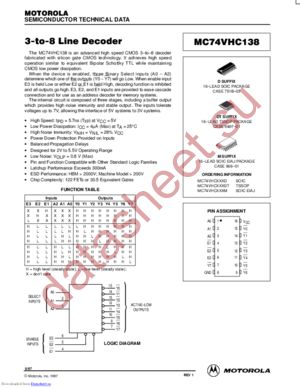 MC74VHC138M datasheet  