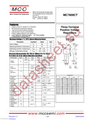 MC7809CT-BP datasheet  