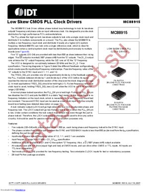 MC88915TFN160R2 datasheet  