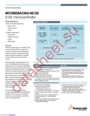 MC9S08AC60CFGE datasheet  