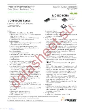 MC9S08QB8CTGR datasheet  