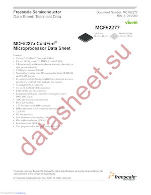 MCF52277CVM160J datasheet  