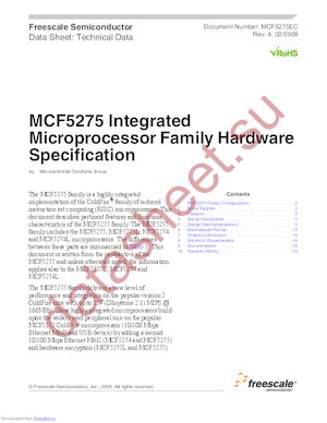 MCF5275CVM166J datasheet  