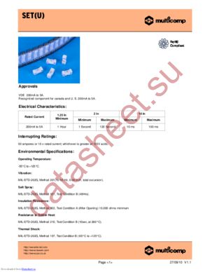 MCSET(U) .250 datasheet  