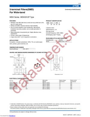 MEM2012P25R0T datasheet  