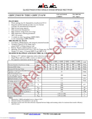 GBPC25005-W datasheet  