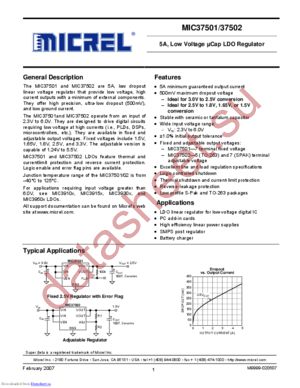 MIC37501-3.3WR TR datasheet  