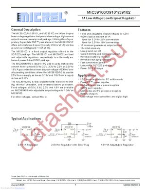 MIC39100-1.8WS datasheet  