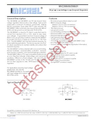 MIC39500-2.5WT datasheet  