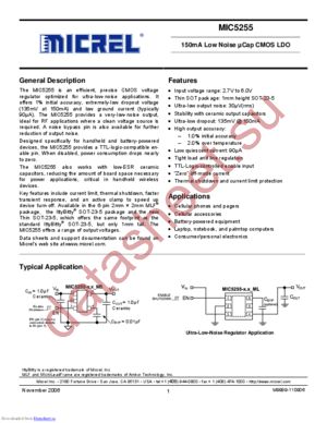 MIC5255-3.0BML TR datasheet  