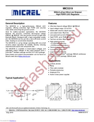 MIC5319-3.0YML TR datasheet  