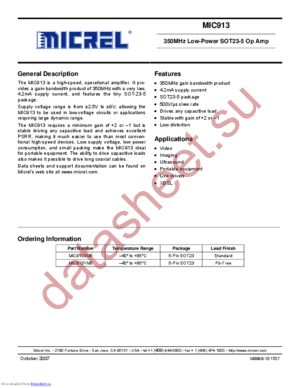 MIC913BM5TR datasheet  