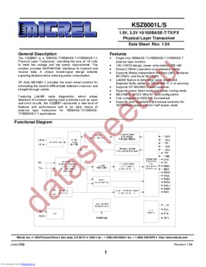 KSZ8001SL datasheet  