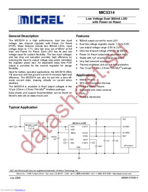 MIC5314-1.5-1.2YMT datasheet  