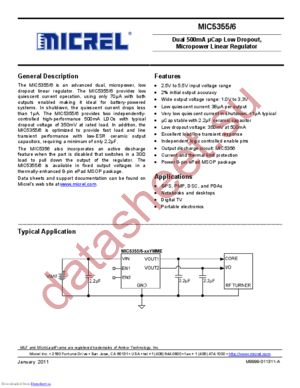 MIC5356-3.3/1.8YMME datasheet  