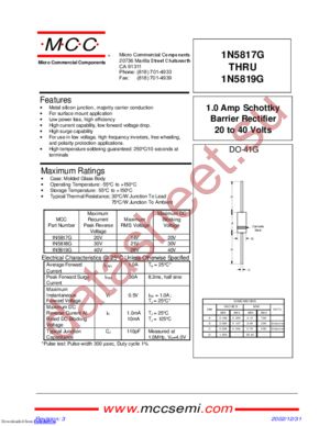 1N5819G-BP datasheet  