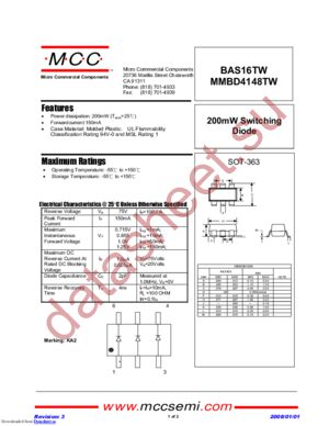 BAS16TW-TP datasheet  