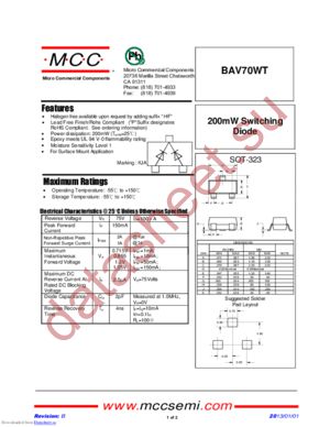 BAV70WT_13 datasheet  