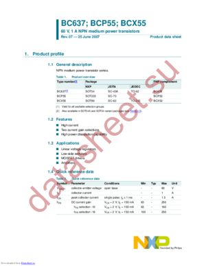 BCX54-10,115 datasheet  