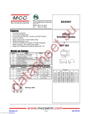 BAS40V-TP-HF datasheet  