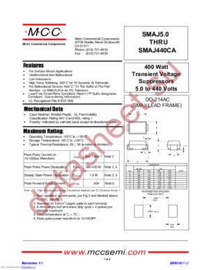 SMAJ180CA-TP datasheet  