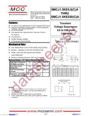 SMCJ1.5KE160CA datasheet  
