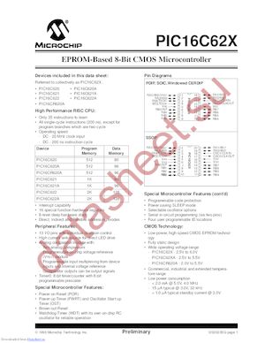 PIC16C620A-04ISS datasheet  