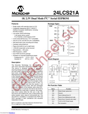 24LCS21A-I/PG datasheet  