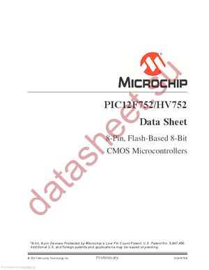 PIC12F752-I/P datasheet  