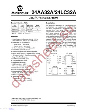 24AA32AT-E/MC datasheet  