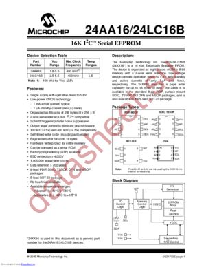 24LC16B-E/MSG datasheet  