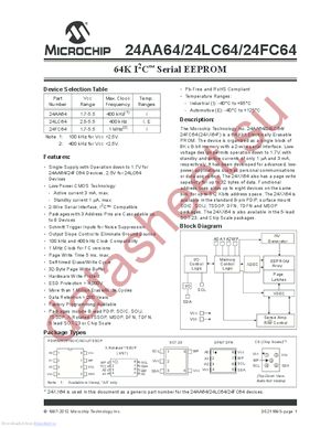 24AA64I/SM datasheet  